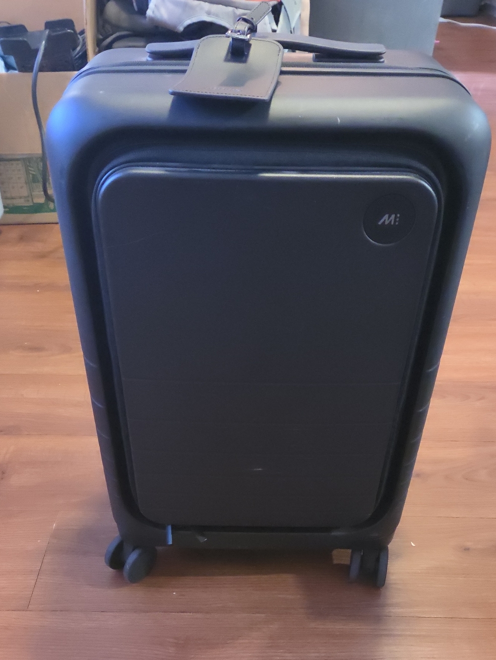 Monos Black Hard-Shell Spinner Carry-On with Luggage Tag $315